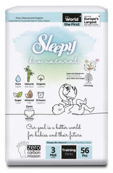 Scutece-chiloțel pentru bebeluși Sleepy BIO NATURAL DOUBLE- mărime3 Midi , 4-9kg, 56 bucăți